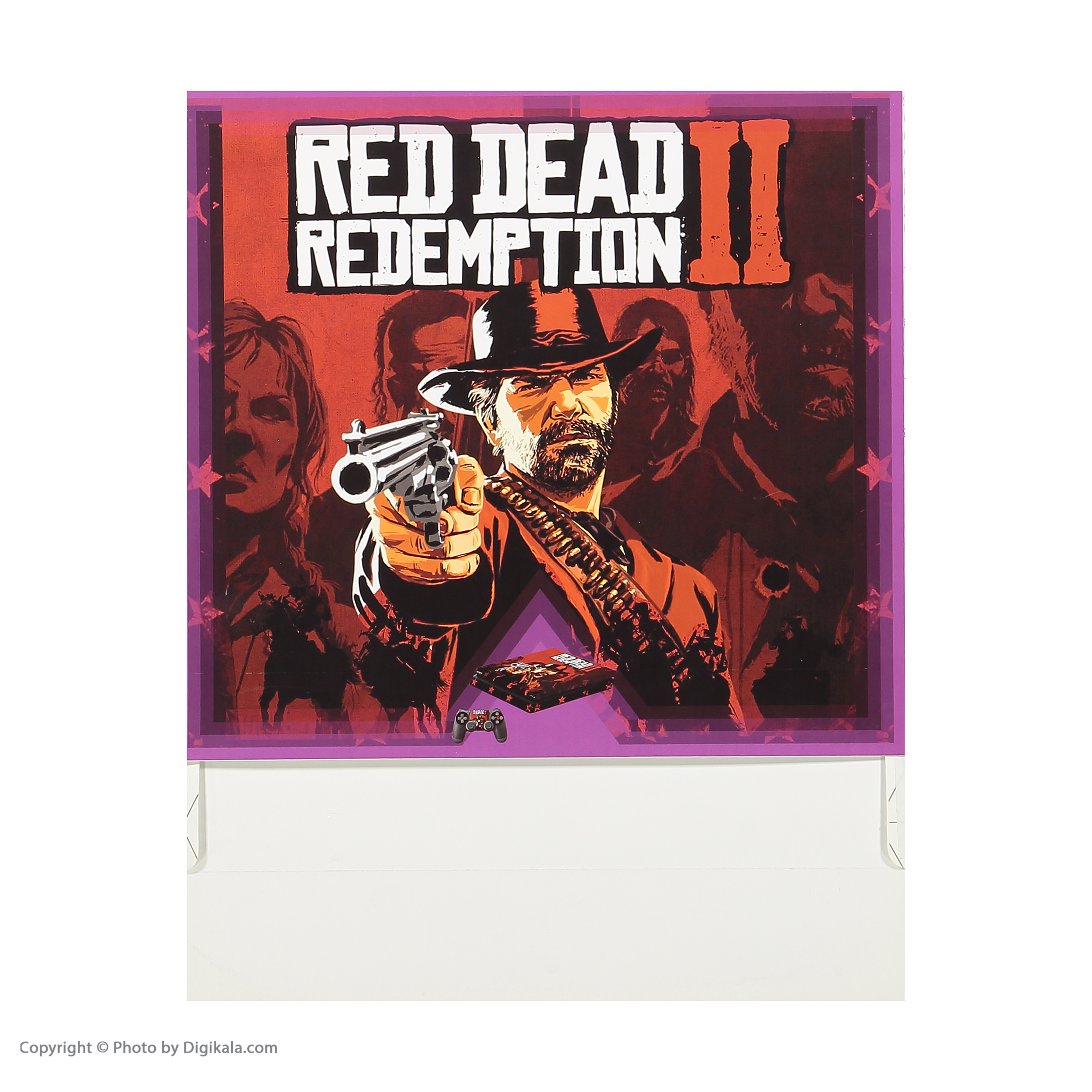برچسب پلی استیشن 4 اسلیم پلی اینفینی مدل Red Dead Redemption 2 01 به همراه برچسب دسته