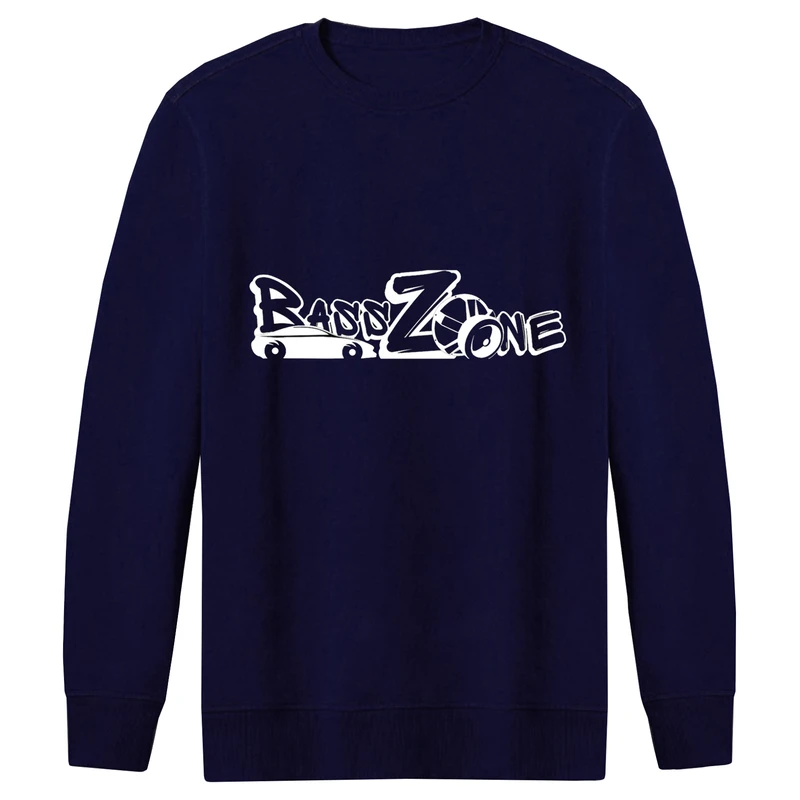 سویشرت مردانه طرح Bass zone کد F148 رنگ سرمه ای