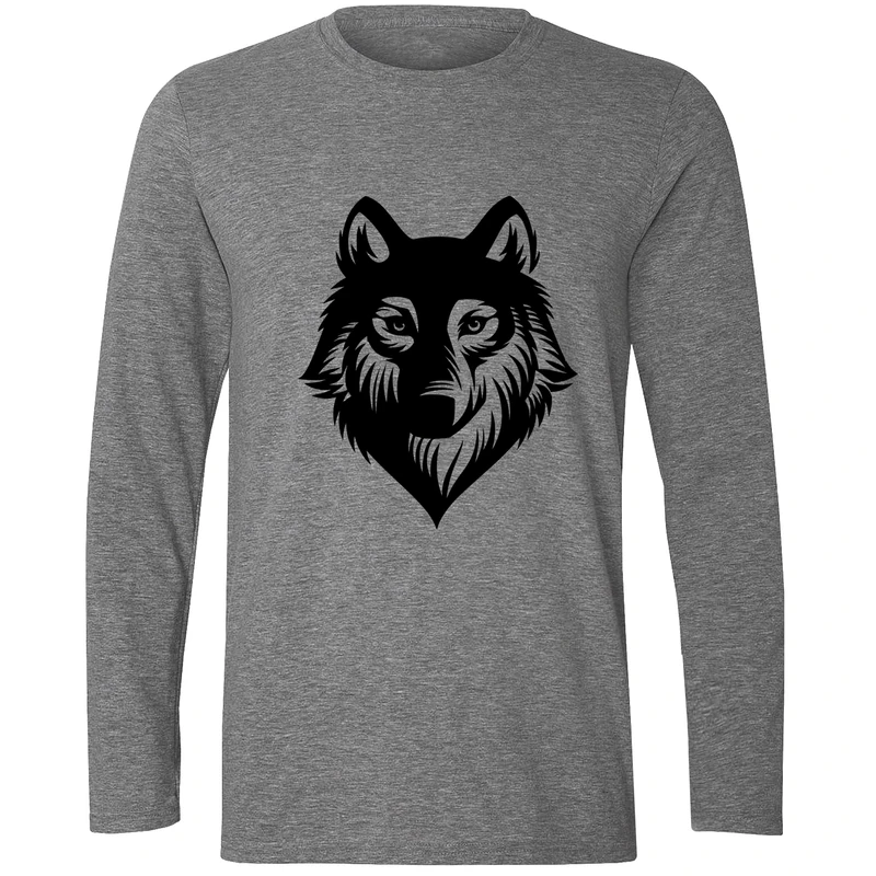 تیشرت آستین بلند مردانه طرح گرگ کد F172
