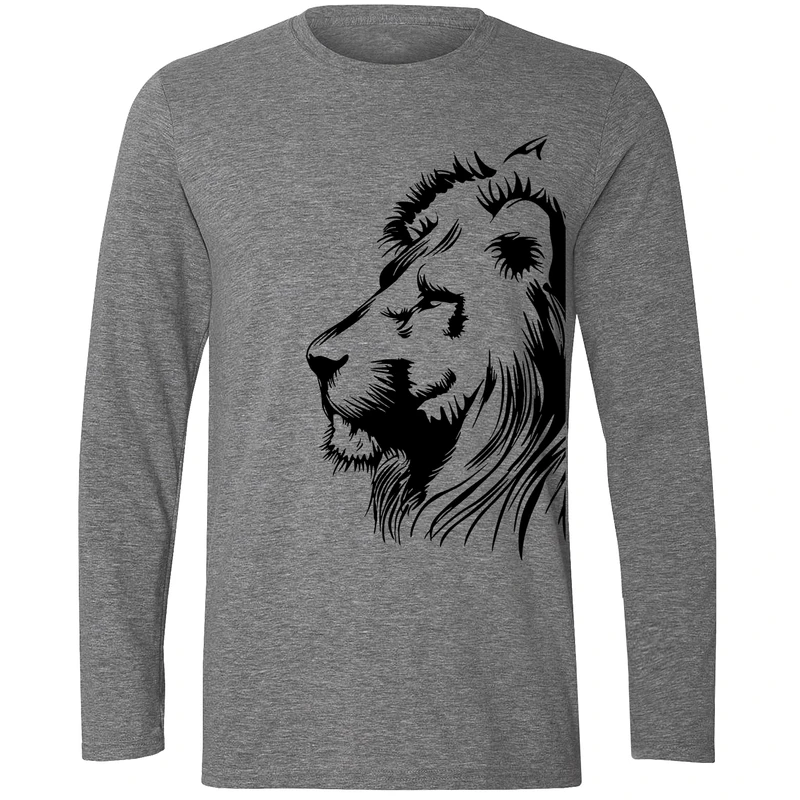 تیشرت آستین بلند مردانه طرح شیر کد F174