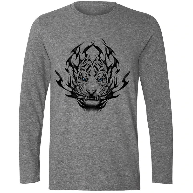 تیشرت آستین بلند مردانه طرح پلنگ آتشی کد F176