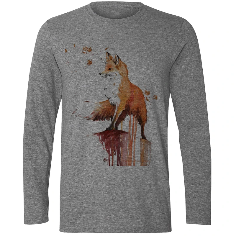 تیشرت آستین بلند مردانه طرح روباه کد F179