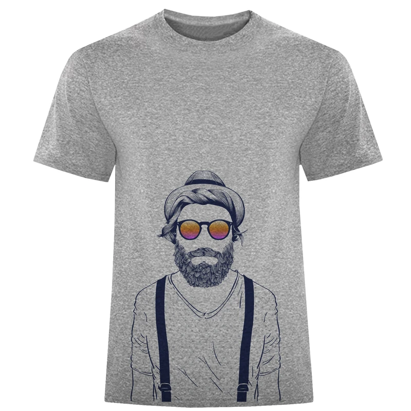 تیشرت آستین کوتاه مردانه طرح مرد عینکی کد F55