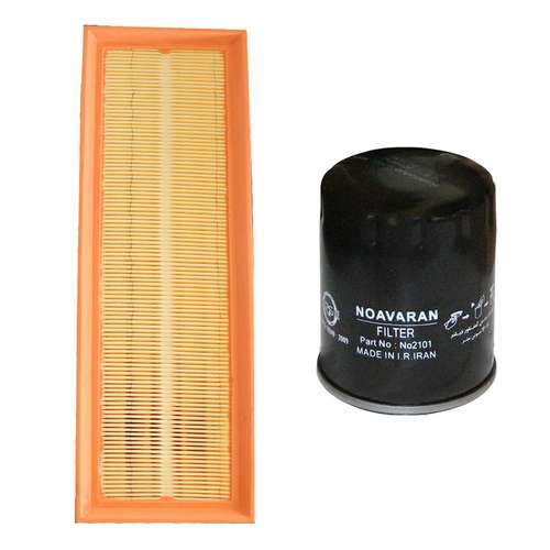 فیلتر روغن خودرو نوآوران فیلتر مدل P2101S مناسب برای سمند به همراه فیلتر هوا 