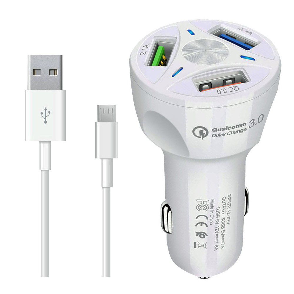 شارژر فندکی دبلیو پلاس مدل C-01 به همراه کابل تبدیل microUSB
