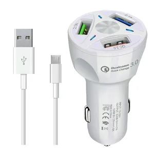 شارژر فندکی دبلیو پلاس مدل C-01  به همراه کابل تبدیل microUSB