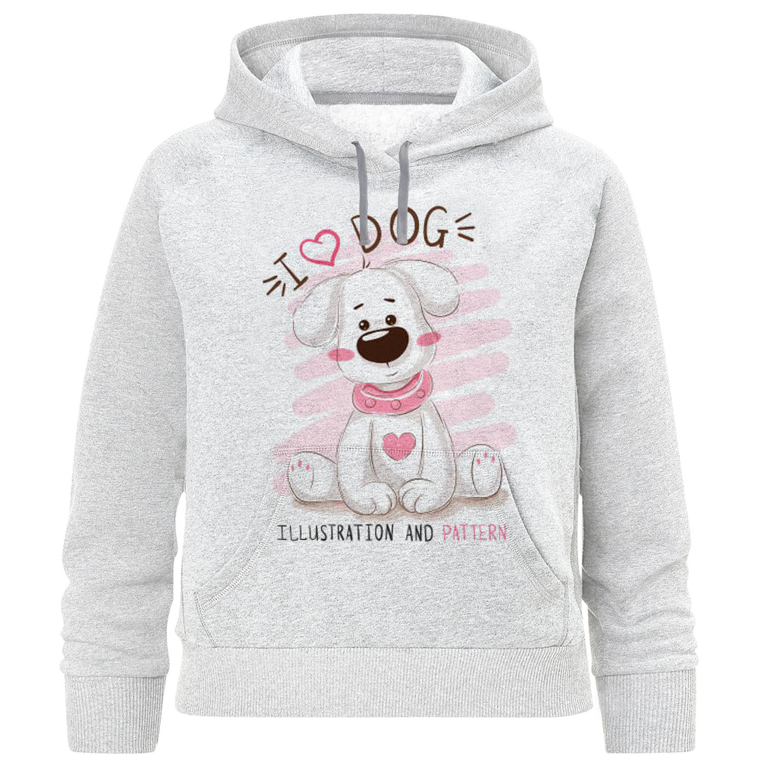 هودی دخترانه طرح i love dog کد F321