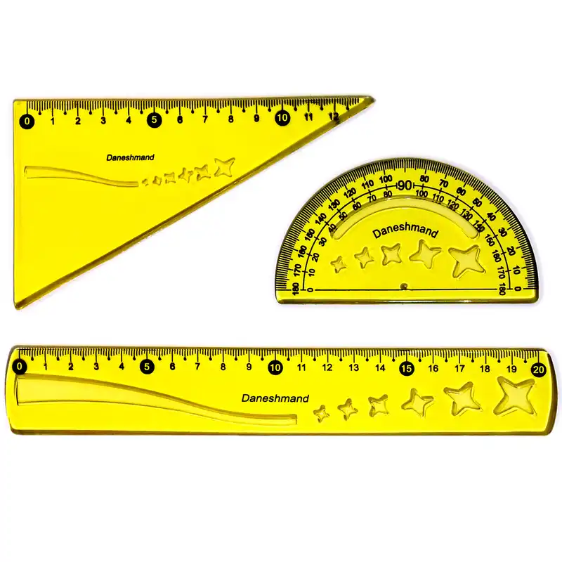 ست خط کش دانشمند مدل ستاره مجموعه 3 عددی
