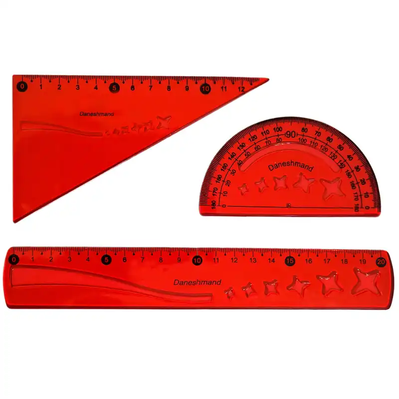 ست خط کش دانشمند مدل ستاره مجموعه 3 عددی