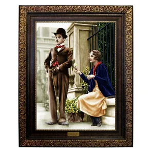 تابلو فرش ماشینی نقش نگار رضوی طرح چارلی چاپلین کد 756P