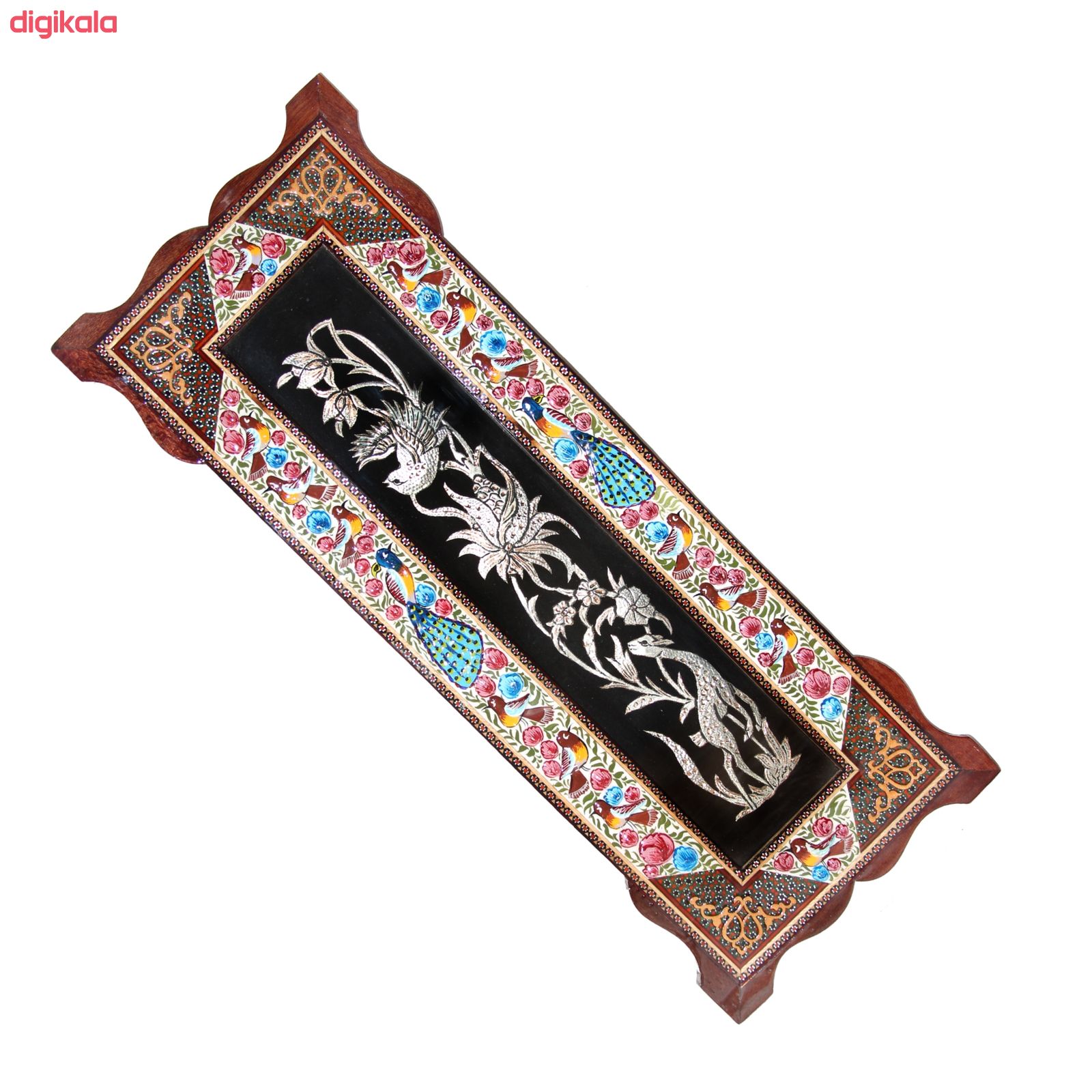 قاب خاتم کاری شده طرح گل و پرنده کد M-1001 main 1 1