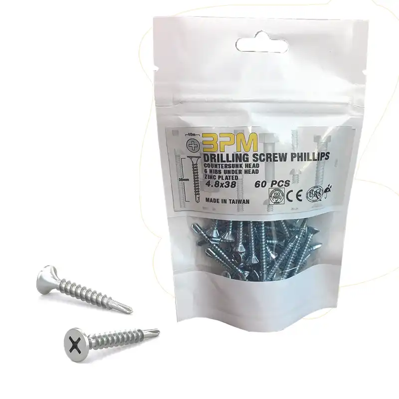 پیچ سر مته مدل bpm-38C4.8 بسته 60 عددی