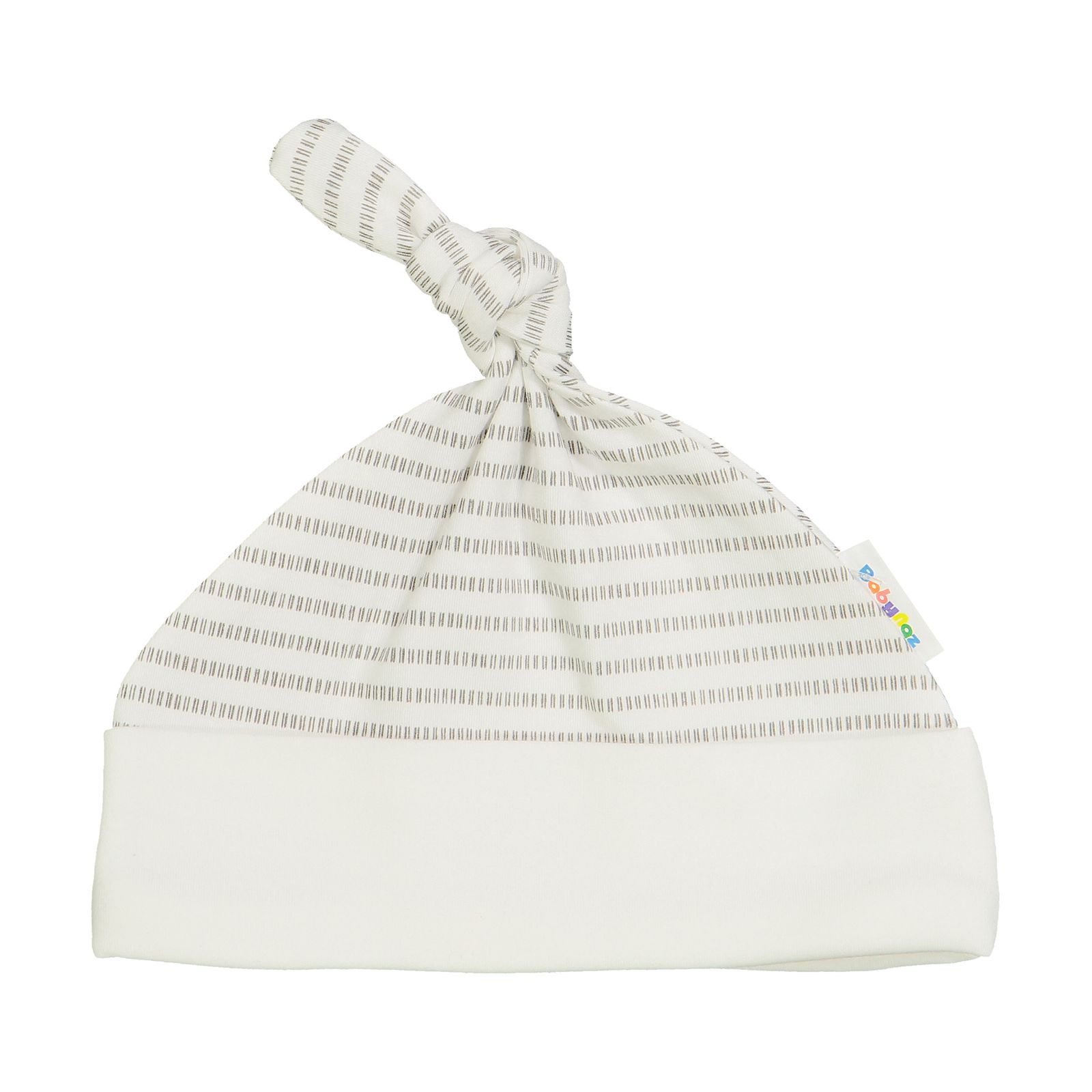 کلاه نوزادی بی بی ناز مدل 1501495-0193 - سفید طوسی - 1