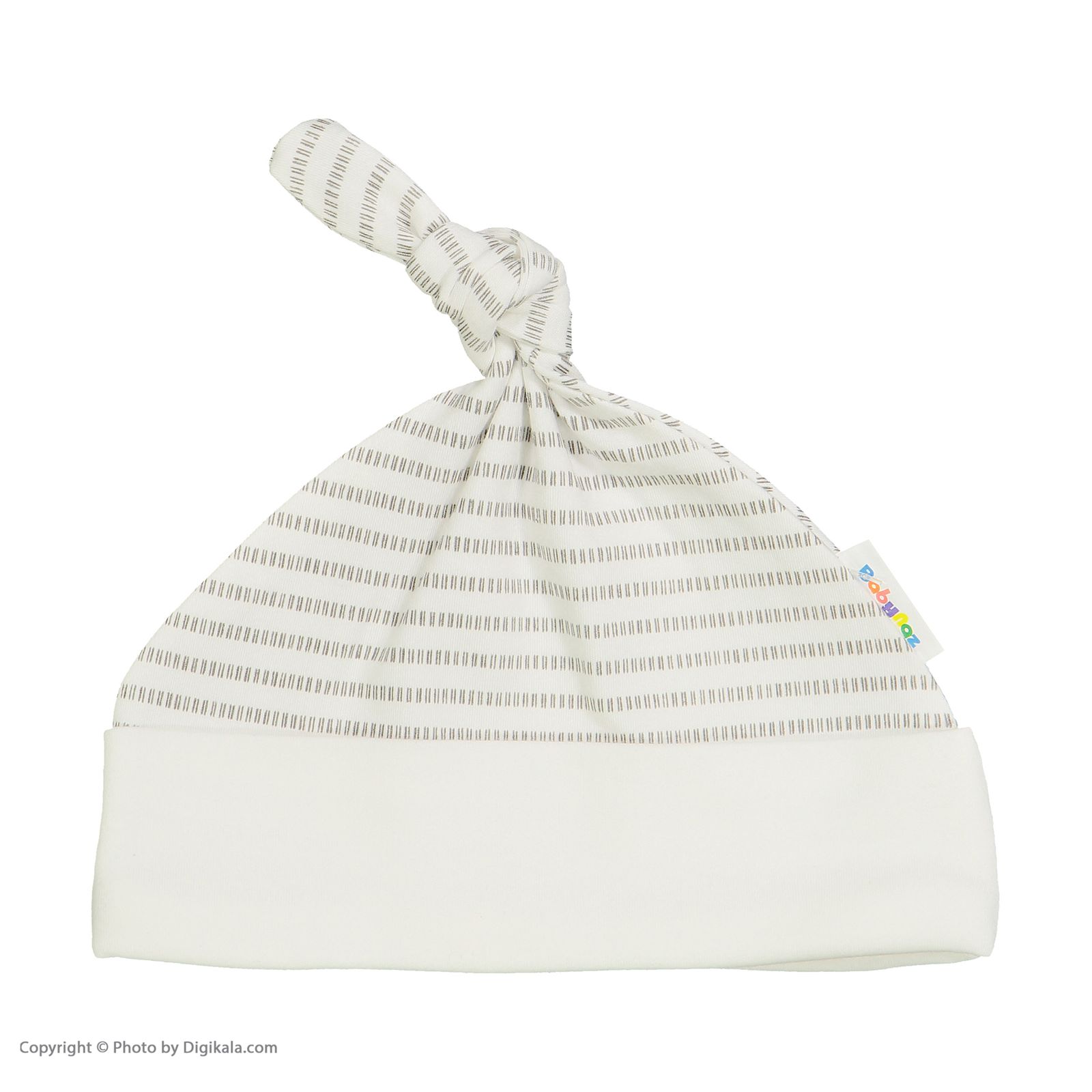 کلاه نوزادی بی بی ناز مدل 1501495-0193 - سفید طوسی - 2