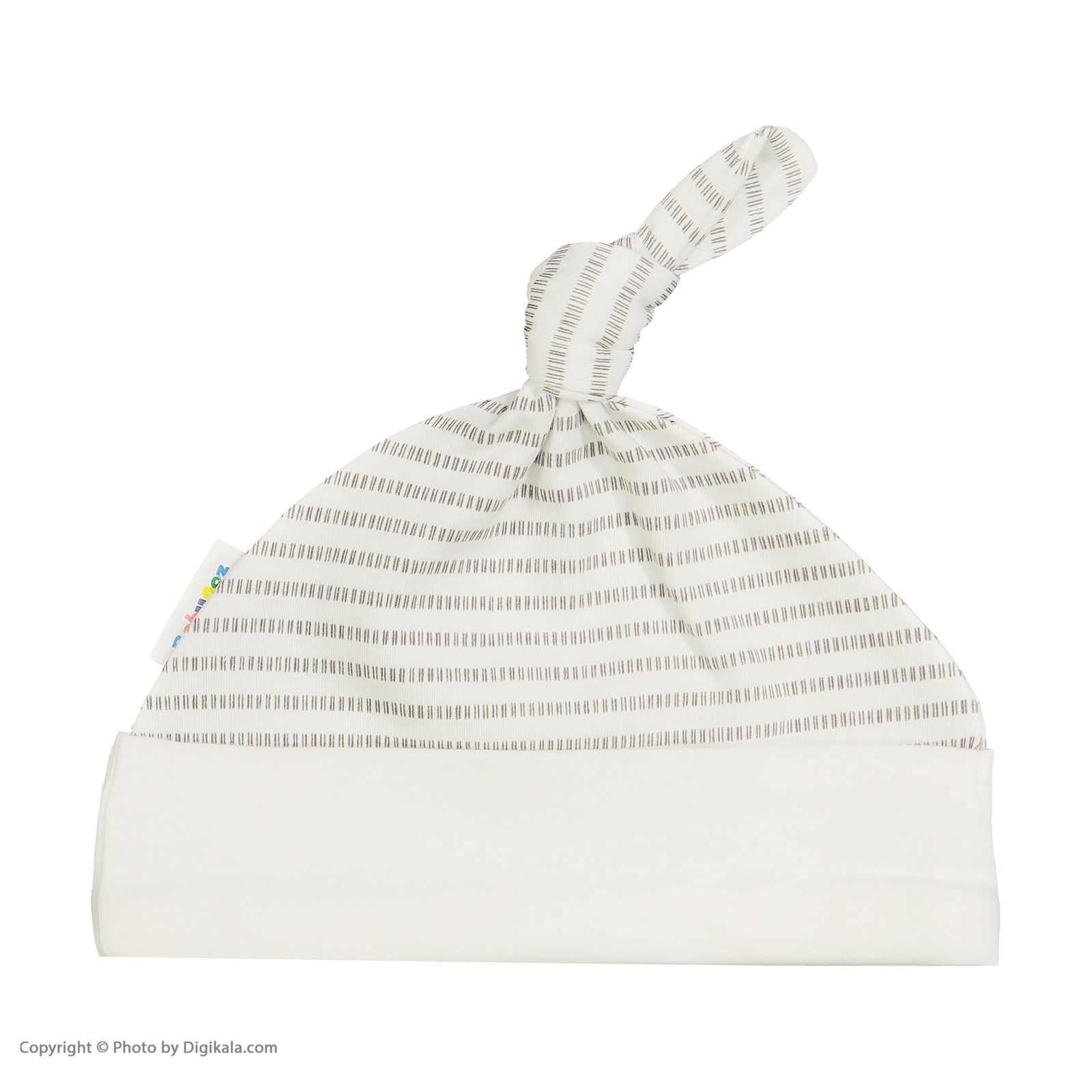 کلاه نوزادی بی بی ناز مدل 1501495-0193 - سفید طوسی - 3