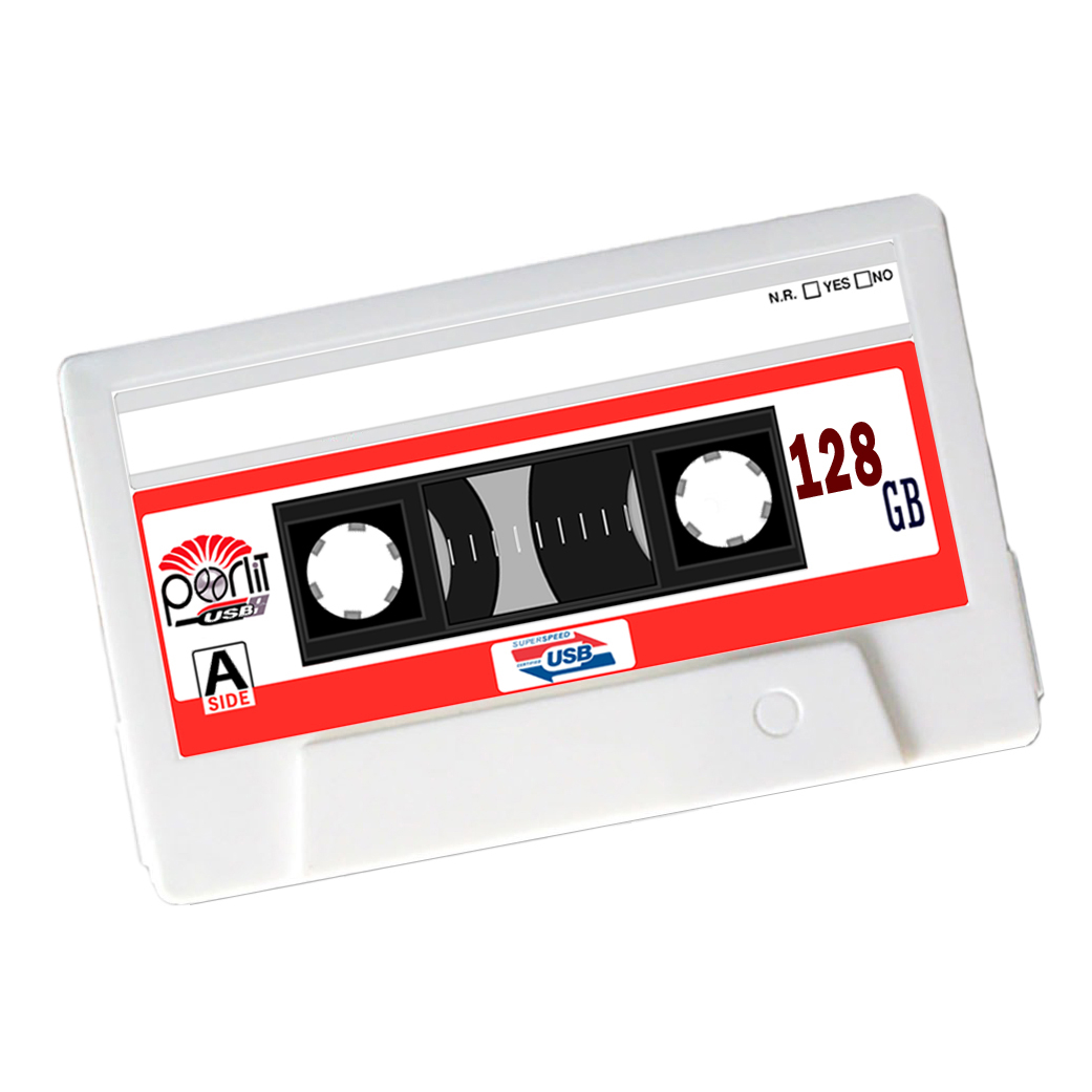 فلش مموری پرلیت یو اس بی طرح نوار کاست مدل C-67 ظرفیت 128 گیگابایت