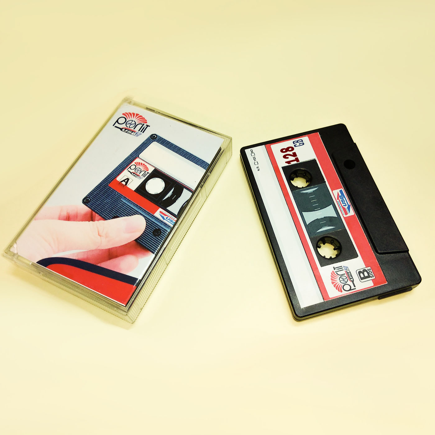  فلش مموری پرلیت یو اس بی طرح نوار کاست مدل C-67 ظرفیت 128 گیگابایت