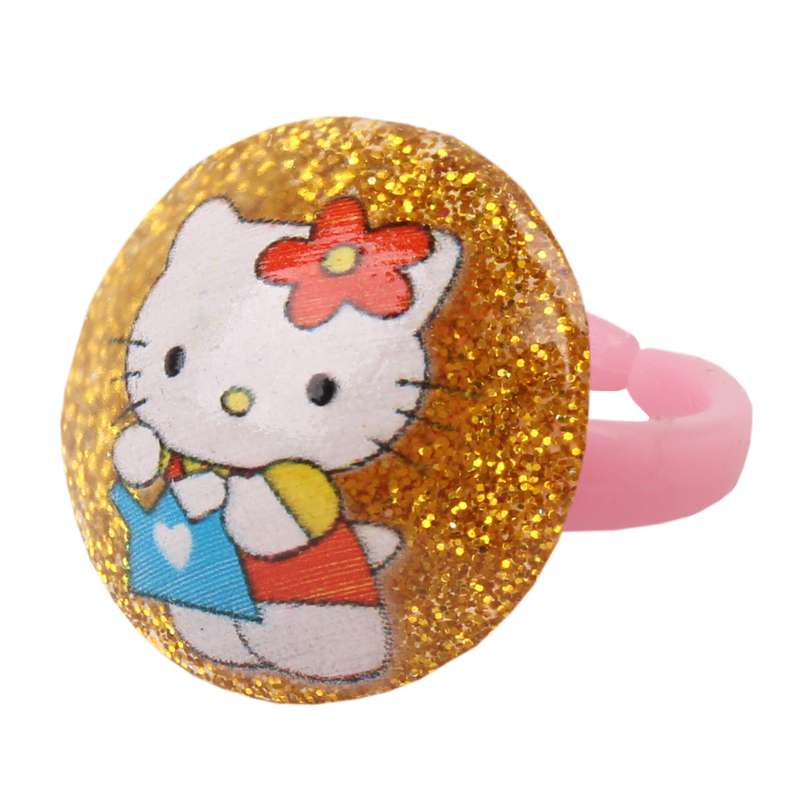 انگشتر دخترانه طرح هلوکیتی کد 0025