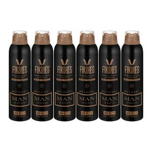 اسپری خوشبوکننده بدن مردانه فیکورس مدل BVLGARI حجم 200 میلی لیتر مجموعه 6 عددی