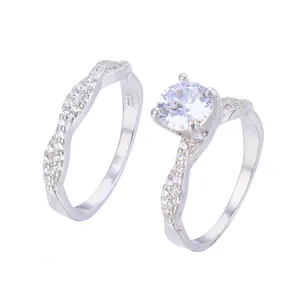  انگشتر نقره زنانه شهر جواهر کد SJ-YR020 مجموعه 2 عددی