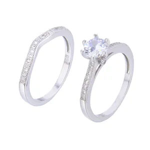 انگشتر نقره زنانه شهر جواهر کد SJ-YR022 مجموعه 2 عددی