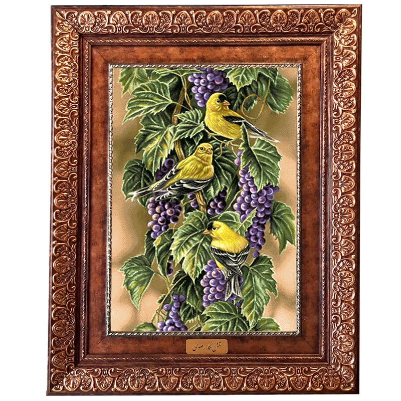 تابلو فرش ماشینی نقش نگار رضوی طرح پرنده کد 4895KP