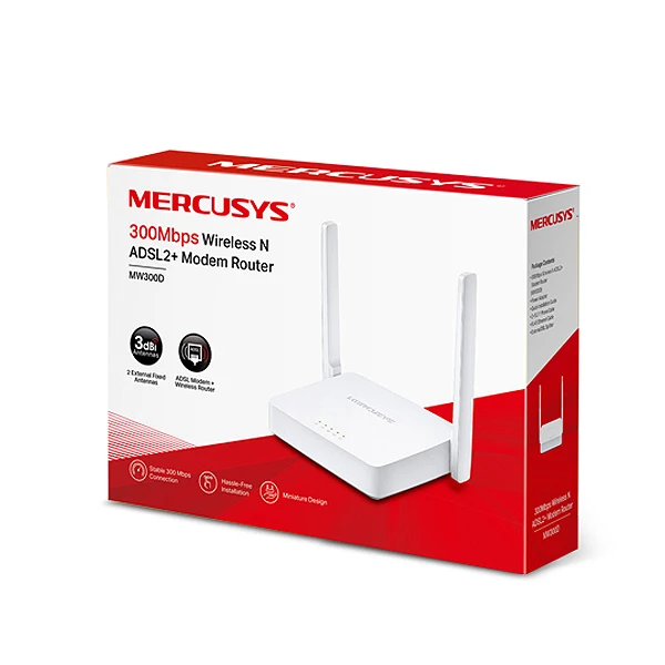 عکس شماره 5 : مودم روتر adsl2 بی-سیم مرکوسیس مدل mw-300d