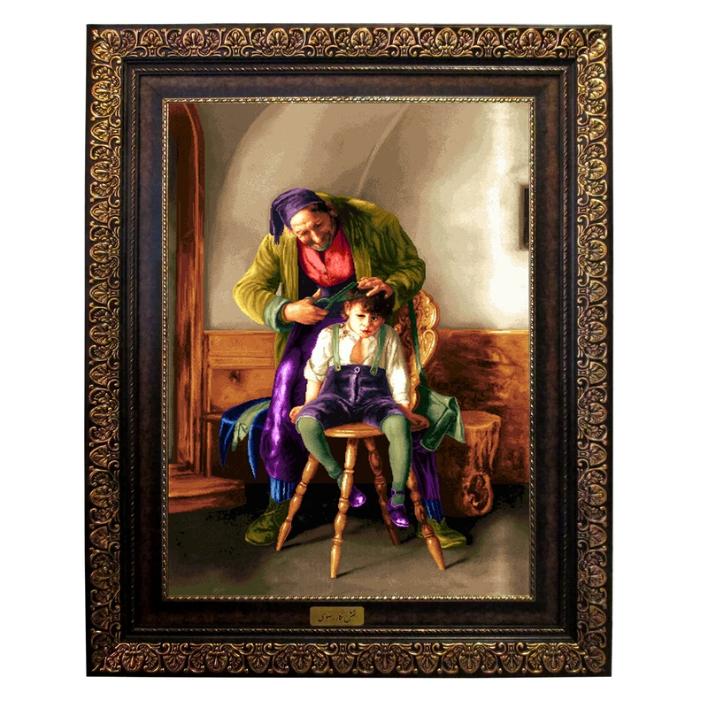 تابلو فرش ماشینی نقش نگار رضوی طرح پدر بزرگ کد 954P