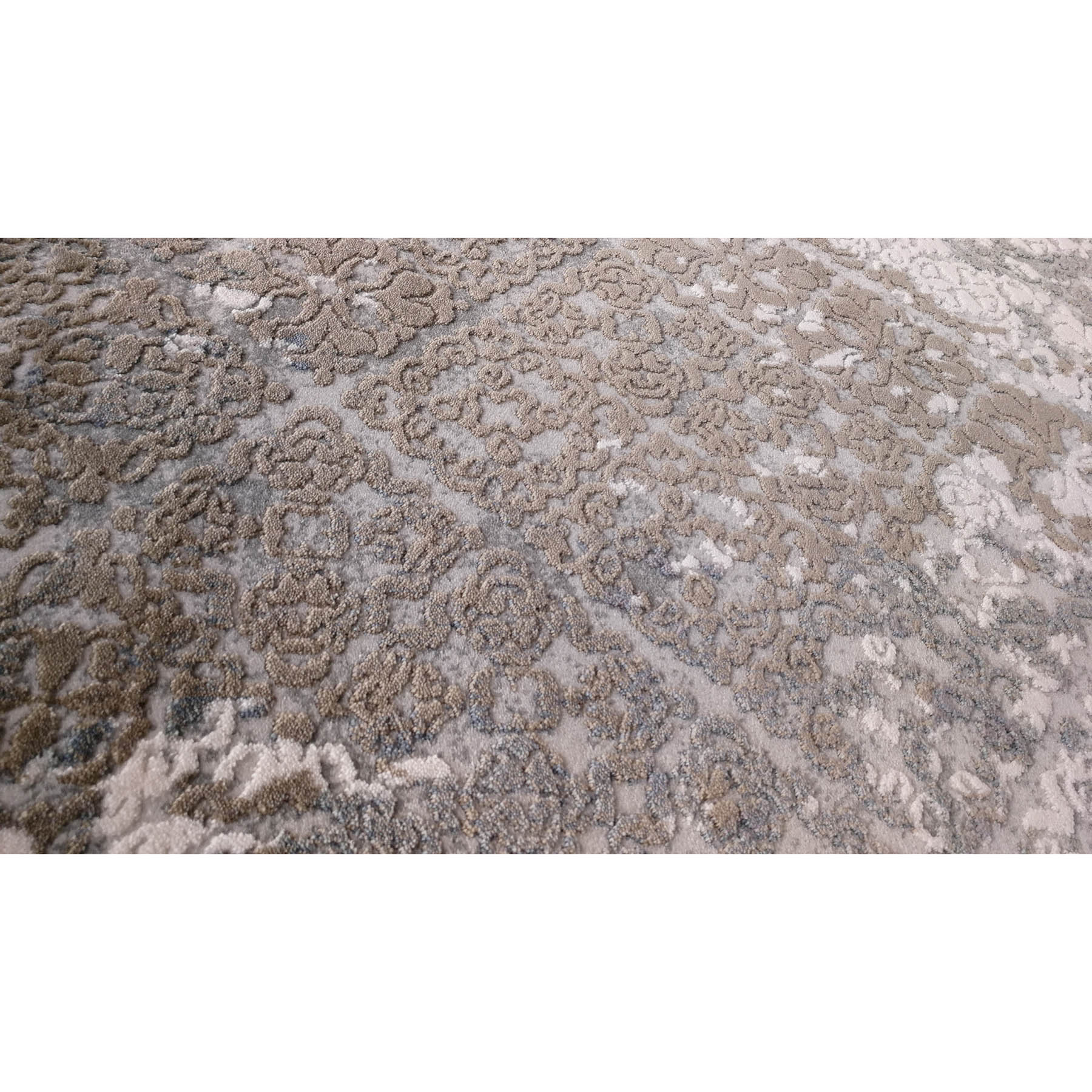 فرش ماشینی زمرد مشهد طرح پتینه کد TA123 زمینه طوسی