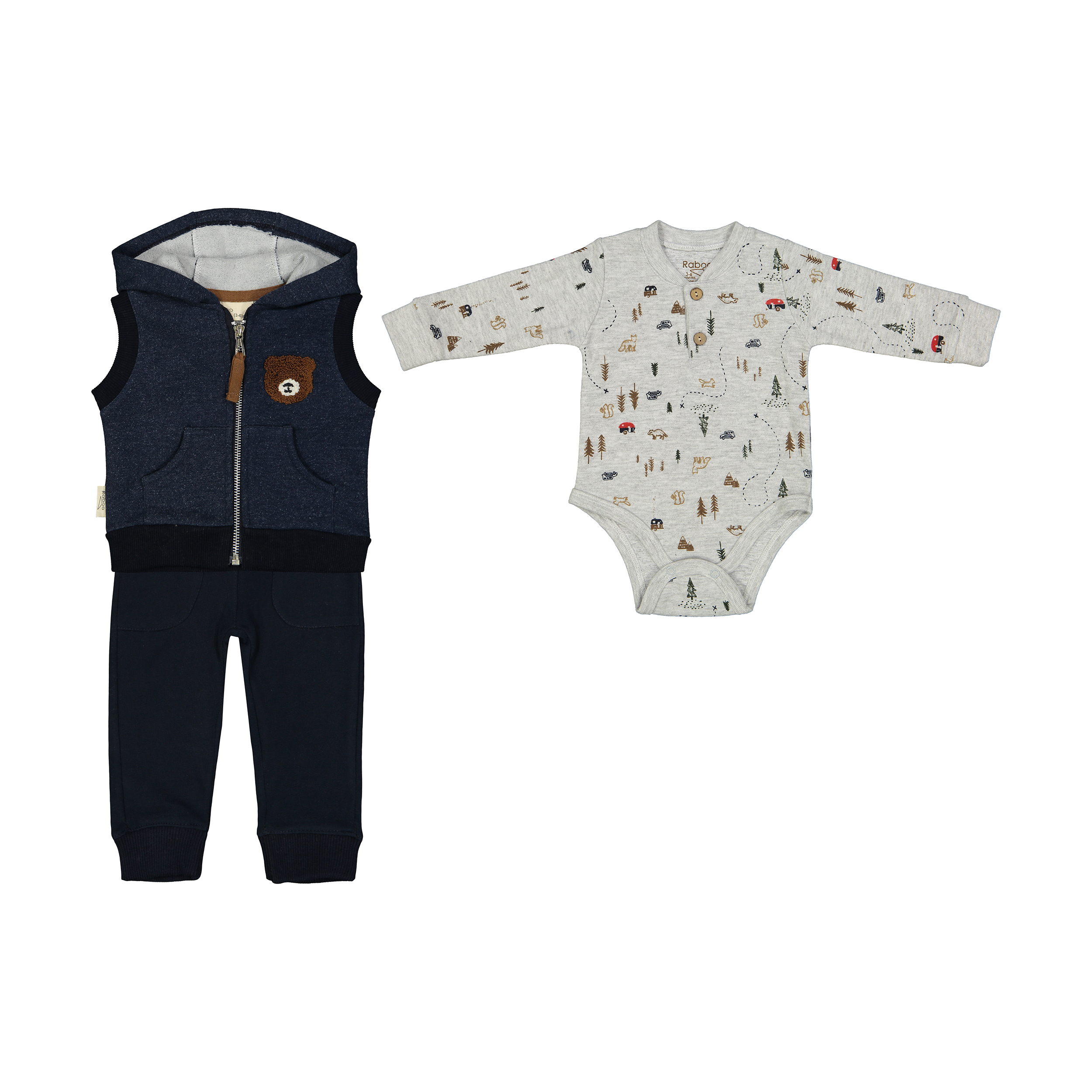 ست 3 تکه نوزادی پسرانه رابو مدل 2051108-59