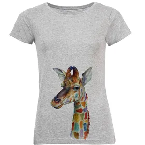 تیشرت زنانه طرح زرافه کد R60