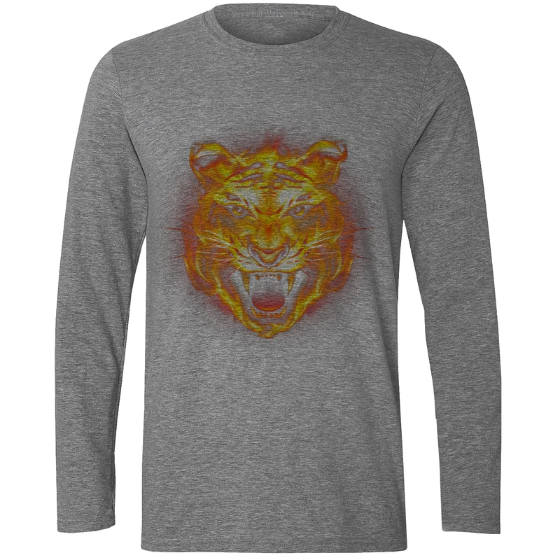 تیشرت آستین بلند مردانه طرح ببر آتشین کد F187