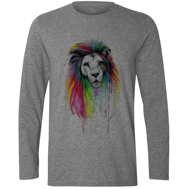 تیشرت آستین بلند مردانه طرح شیر کد F190
