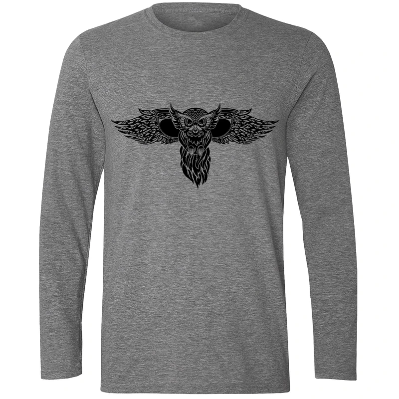 تیشرت آستین بلند مردانه طرح جغد کد F195