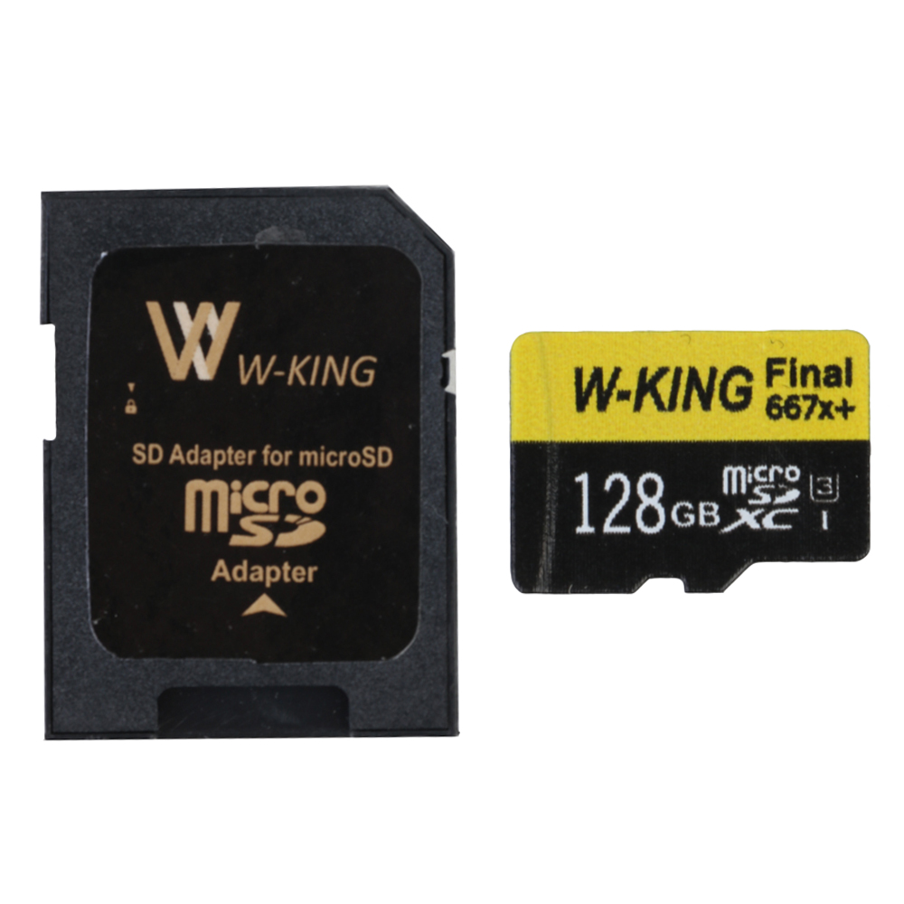 کارت حافظه microSDXC دبلیو کینگ مدل Final 667xplus کلاس 10 استاندارد UHS-I U3 سرعت 100MBs ظرفیت 128 گیگابایت به همراه آداپتور SD