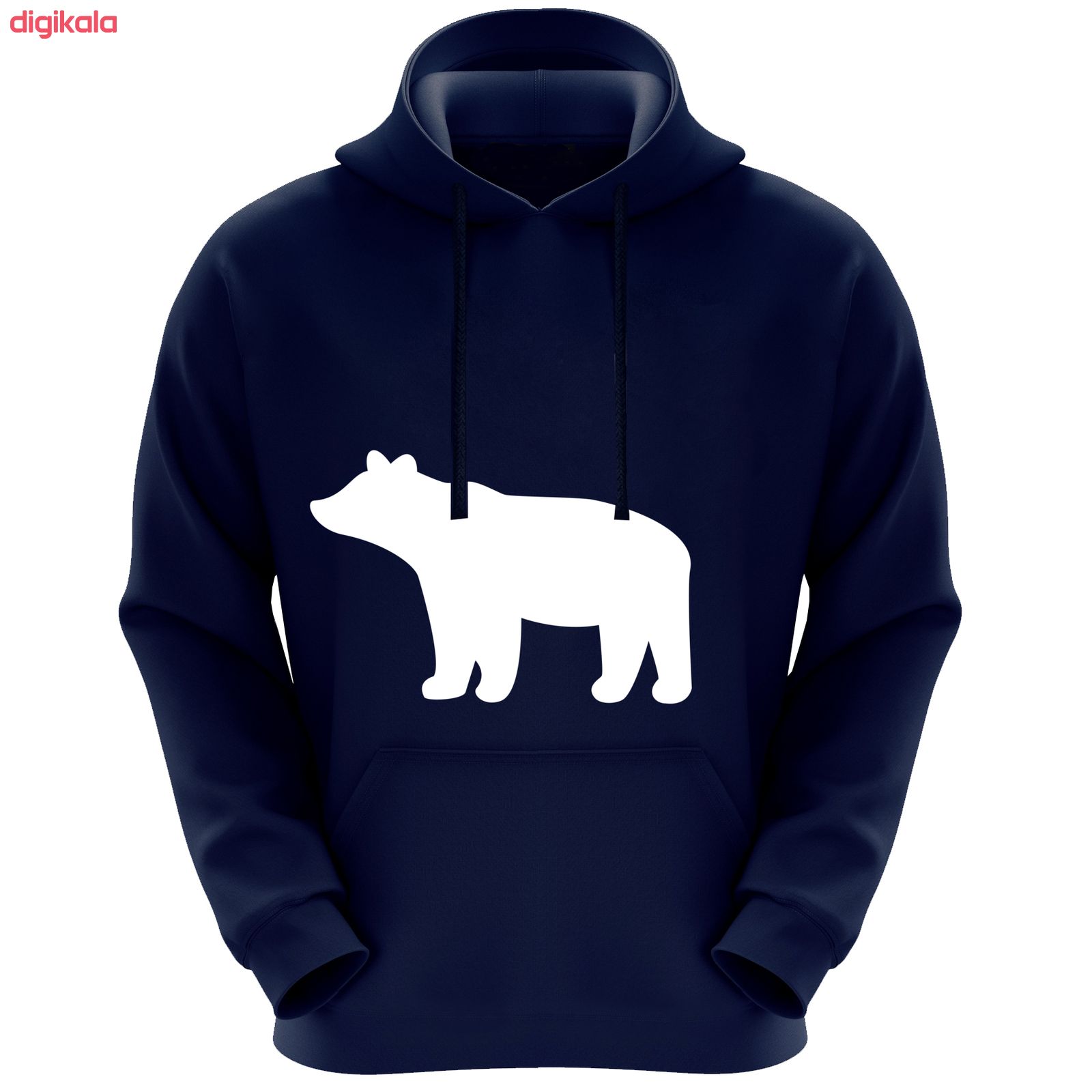 خرید اینترنتی با تخفیف ویژه هودی مردانه طرح خرس کد R99 سورمه ای