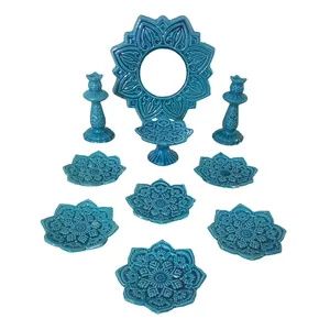 مجموعه ظروف هفت سین 10 پارچه طرح ساناز کد 444
