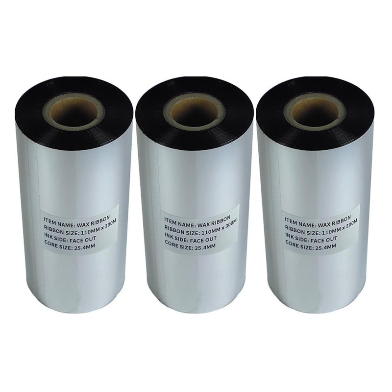 ریبون پرینتر لیبل زن  مدل Wax 110mm x 300m بسته 3 عددی