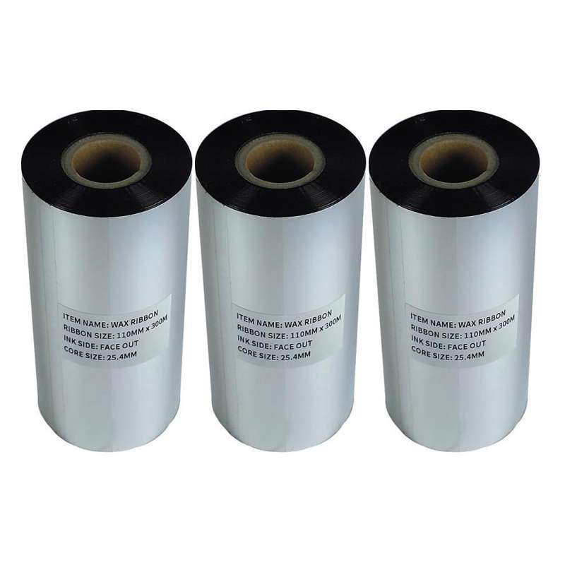 ریبون پرینتر لیبل زن مدل Wax 110mm x 300m بسته 3 عددی ریبون پرینتر لیبل زن مدل Wax 110mm x 300m بسته 3 عددی