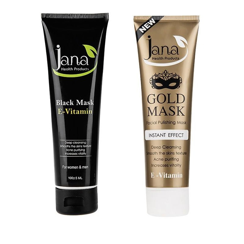 ماسک صورت جانا مدل black and gold حجم 100 میلی لیتر مجموعه 2 عددی 