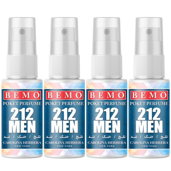 عطر جیبی مردانه بمو مدل 212 MEN NYC حجم 20 میلی لیتر بسته 4 عددی عطر جیبی مردانه بمو مدل 212 MEN NYC حجم 20 میلی لیتر بسته 4 عددی