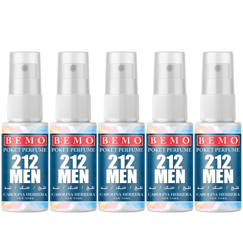 عطر جیبی مردانه بمو مدل 212 MEN NYC حجم 20 میلی لیتر بسته 5 عددی