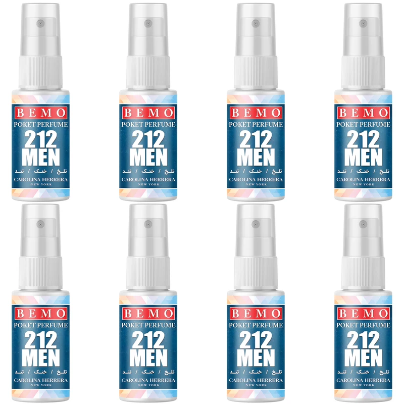 عطر جیبی مردانه بمو مدل 212 MEN NYC حجم 20 میلی لیتر بسته 8 عددی