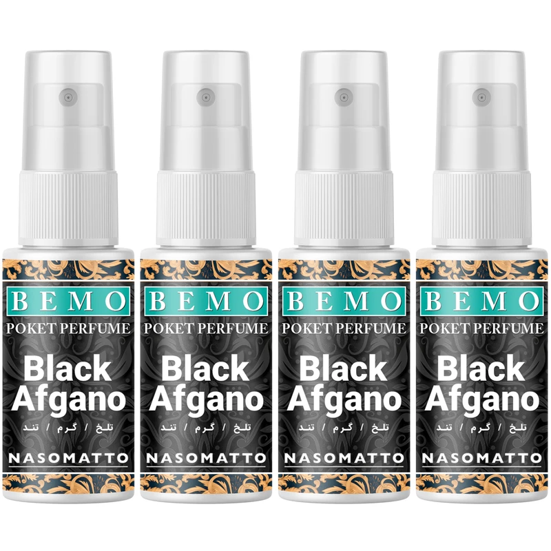 عطر جیبی بمو مدل Black Afgano حجم 20 میلی لیتر  بسته 4 عددی