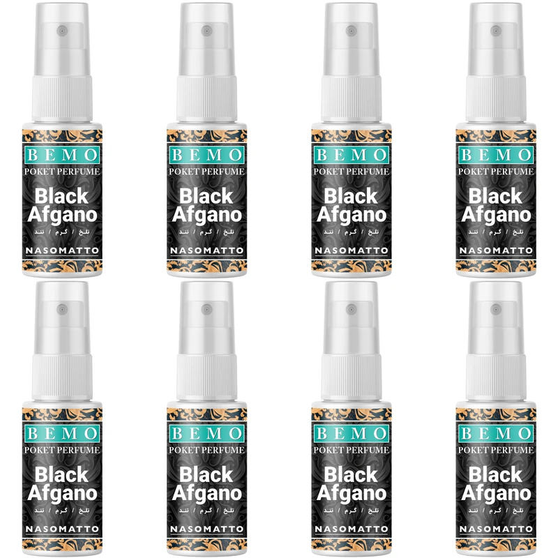 عطر جیبی بمو مدل Black Afgano حجم 20 میلی لیتر بسته 8 عددی