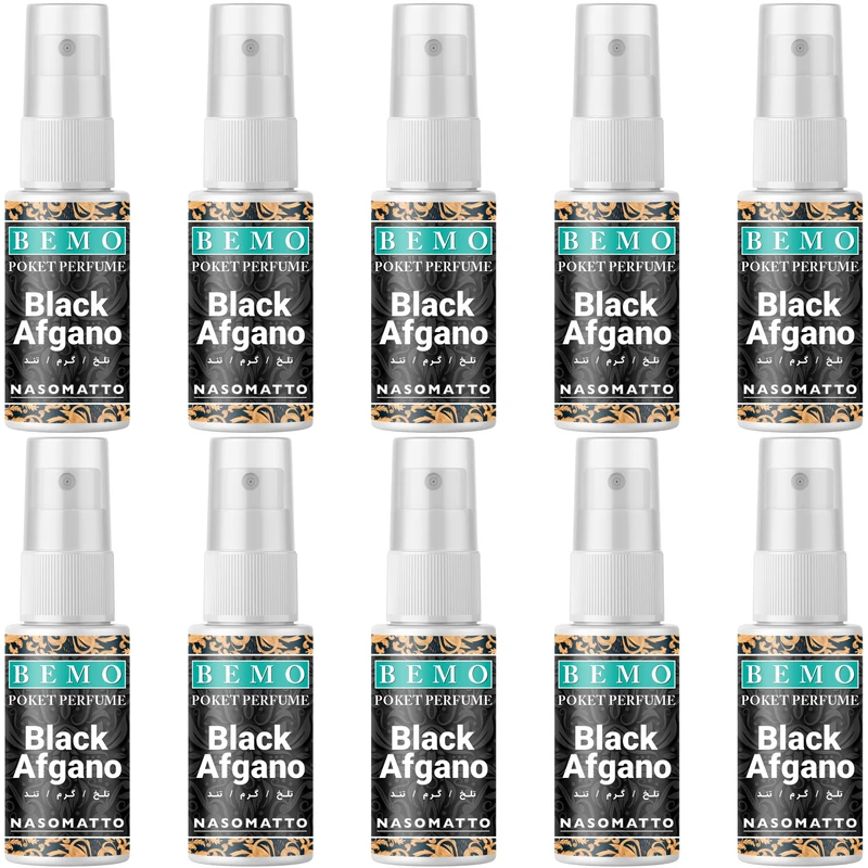 عطر جیبی بمو مدل Black Afgano حجم 20 میلی لیتر بسته 10 عددی
