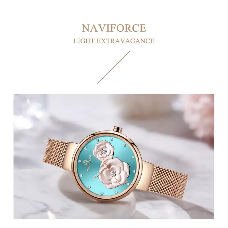 ساعت مچی عقربه ای زنانه نیوی فورس کد NF5013L -RG-BE-RG