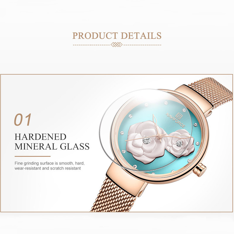 ساعت مچی عقربه ای زنانه نیوی فورس کد NF5013L -RG-BE-RG