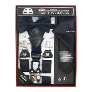 ست کراوات و پاپیون و ساسبند و دستمال جیب و دکمه سردست مردانه سی اچ‌ آر کد MH090