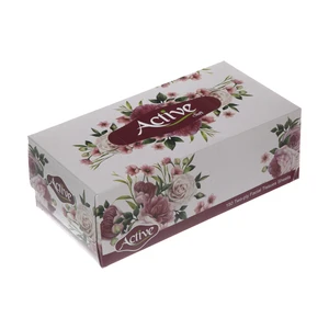 دستمال کاغذی 150 برگ اکتیو مدل Voilet Rose